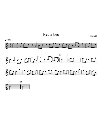 Bec a bec sheet music preview