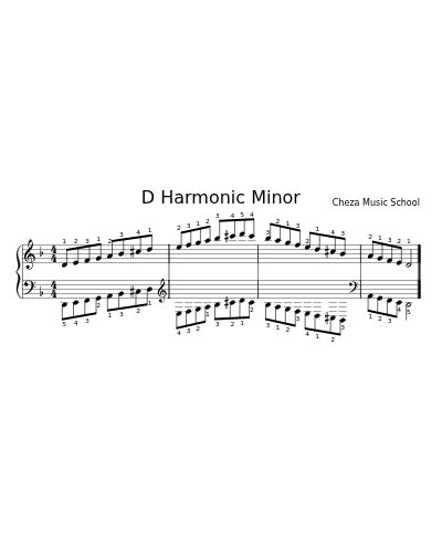 D Harmonic Minor sheet music preview