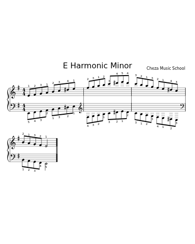 E Harmonic Minor sheet music preview