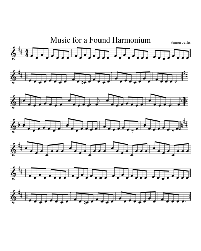 Music For A Found Harmonium (Version 3) sheet music preview