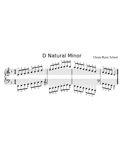 D Natural Minor sheet music preview