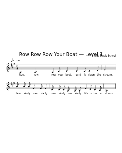 Row Row Row Your Boat — Level 1 preview