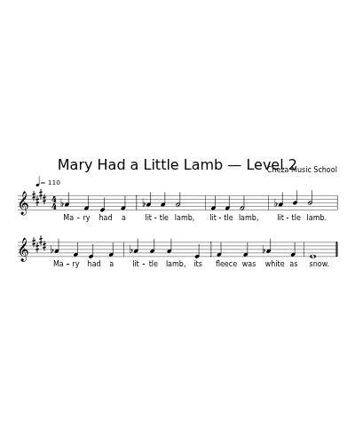 Mary Had a Little Lamb — Level 2 preview