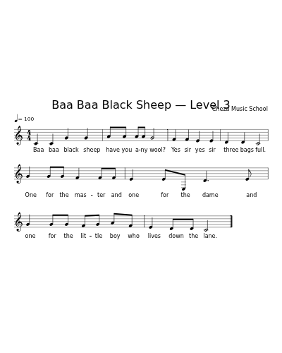 Baa Baa Black Sheep — Level 3 preview