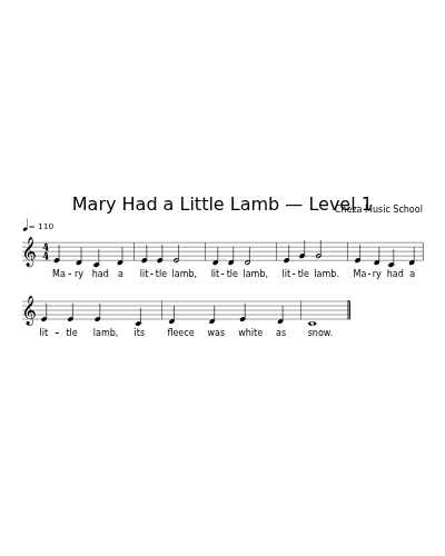 Mary Had a Little Lamb — Level 1 preview