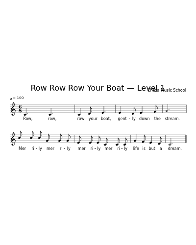 Row Row Row Your Boat — Level 1 preview