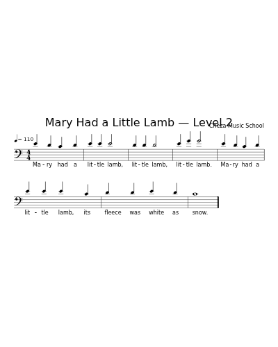 Mary Had a Little Lamb — Level 2 preview