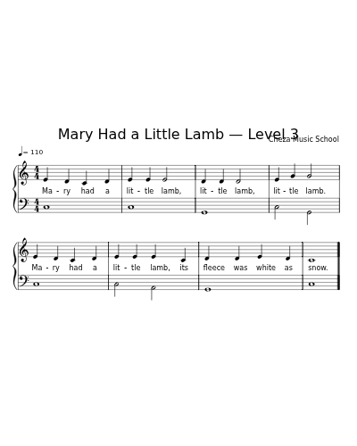 Mary Had a Little Lamb — Level 3 preview