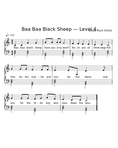 Baa Baa Black Sheep — Level 4