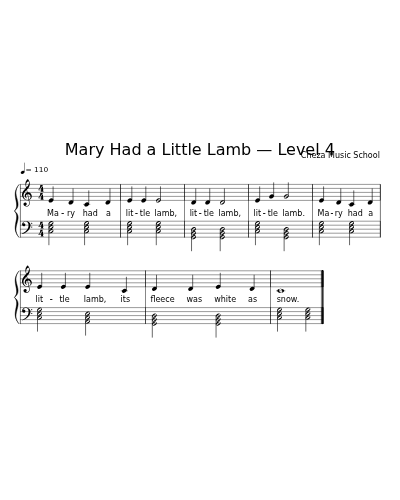 Mary Had a Little Lamb — Level 4