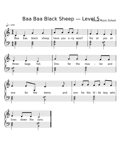 Baa Baa Black Sheep — Level 5