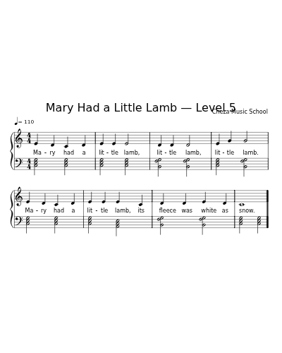 Mary Had a Little Lamb — Level 5