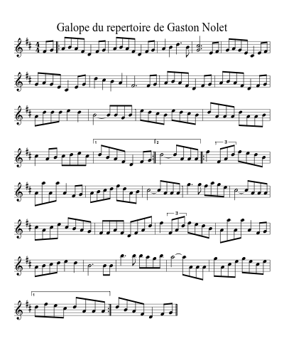 Galope du repertoire de Gaston Nolet sheet music preview