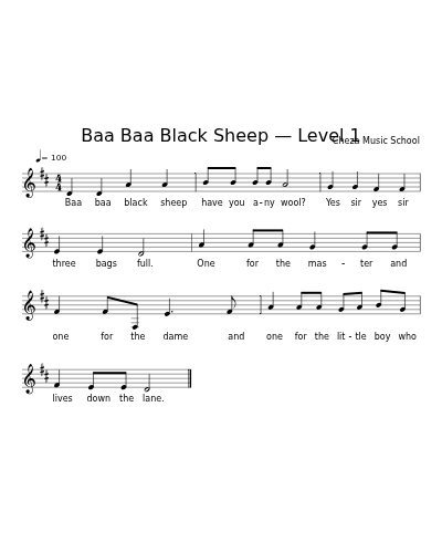 Baa Baa Black Sheep — Level 1 preview