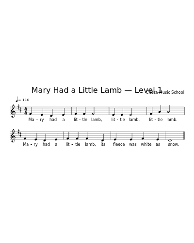 Mary Had a Little Lamb — Level 1 preview