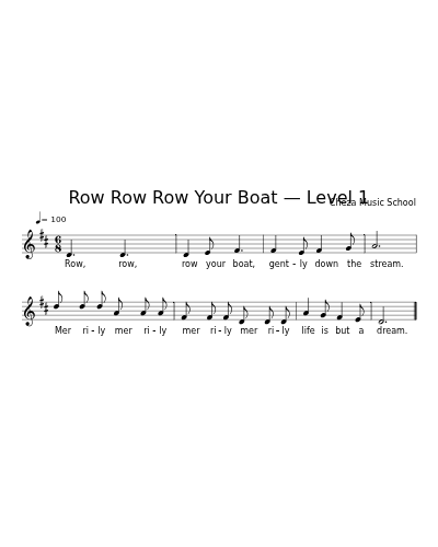 Row Row Row Your Boat — Level 1 preview
