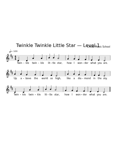 Twinkle Twinkle Little Star — Level 1 preview