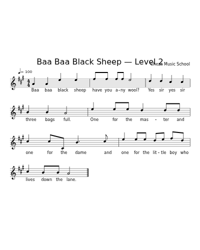 Baa Baa Black Sheep — Level 2 preview
