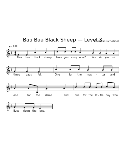 Baa Baa Black Sheep — Level 3 preview