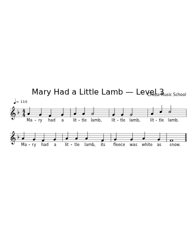 Mary Had a Little Lamb — Level 3 preview