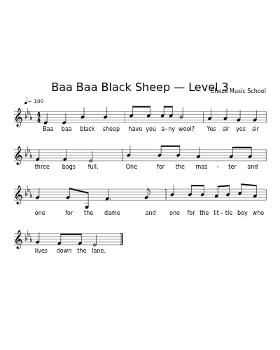 Baa Baa Black Sheep — Level 3 preview