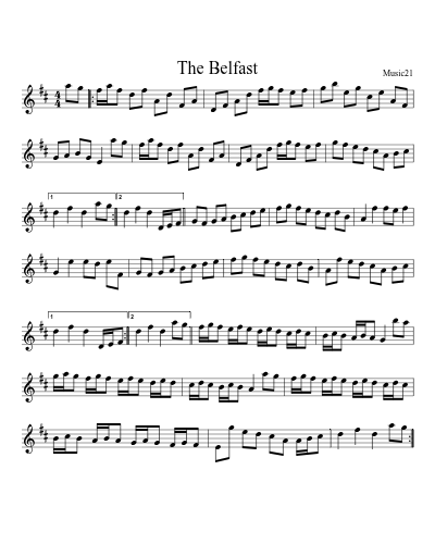 The Belfast sheet music preview