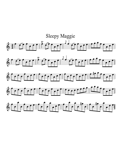 Sleepy Maggie (Version 2) sheet music preview