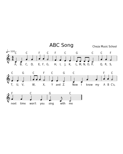 ABC Song sheet music preview