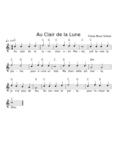 Au Clair de la Lune preview