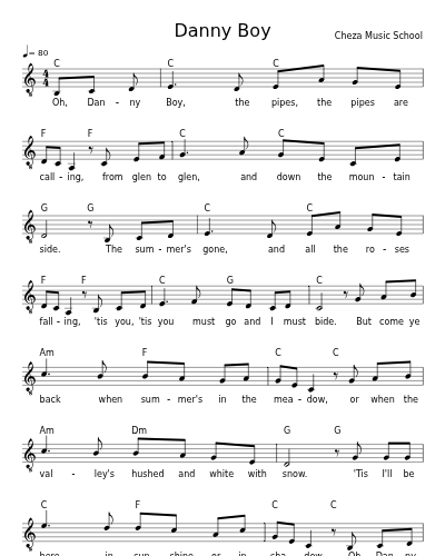 Danny Boy sheet music preview
