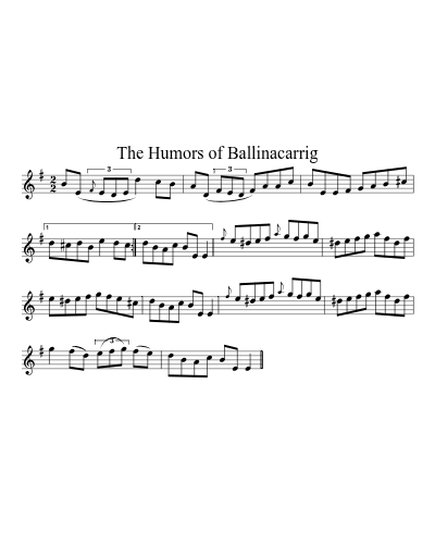 The Humors of Ballinacarrig sheet music preview