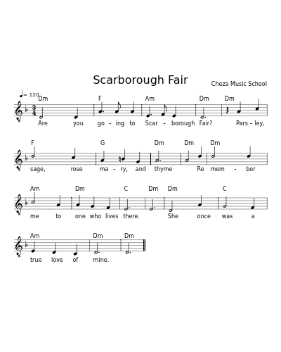 Scarborough Fair sheet music preview