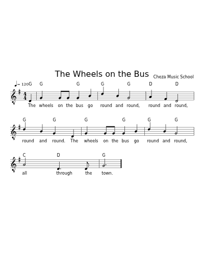 The Wheels on the Bus sheet music preview