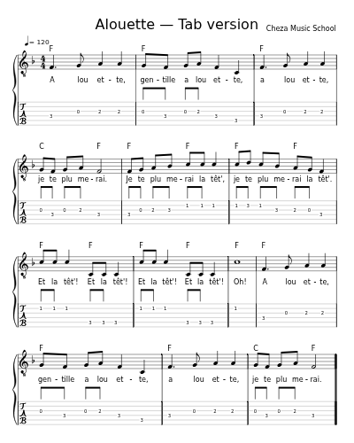 Alouette — Tab version