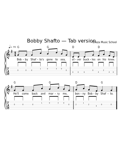 Bobby Shafto — Tab version