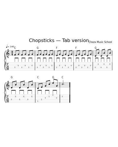 Chopsticks — Tab version