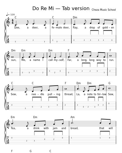 Do Re Mi — Tab version sheet music preview