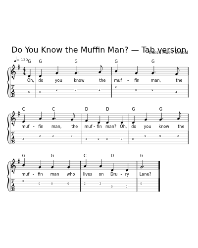 Do You Know the Muffin Man? — Tab version