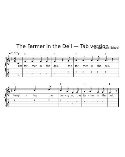 The Farmer in the Dell — Tab version