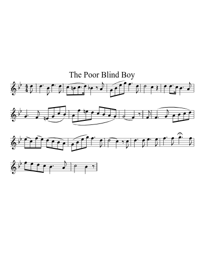 The Poor Blind Boy sheet music preview