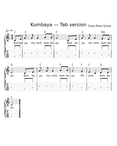 Kumbaya — Tab version