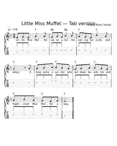 Little Miss Muffet — Tab version