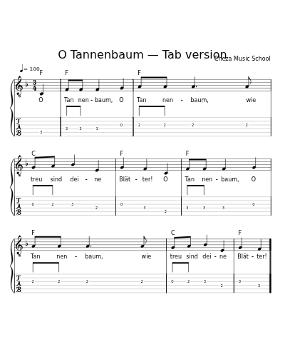 O Tannenbaum — Tab version