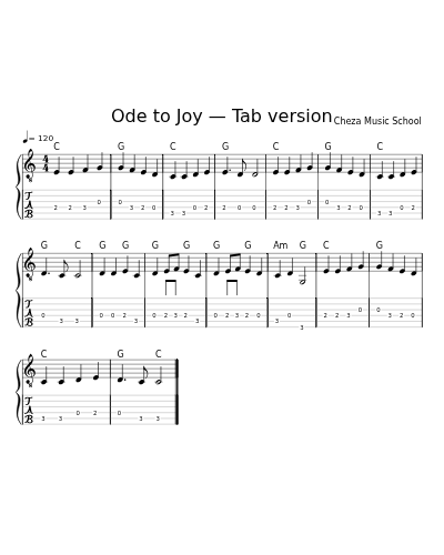 Ode to Joy — Tab version