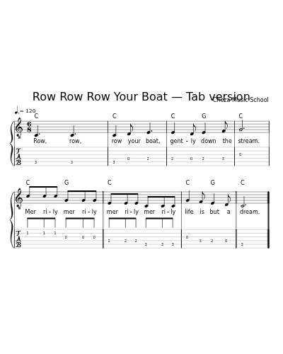 Row Row Row Your Boat — Tab version
