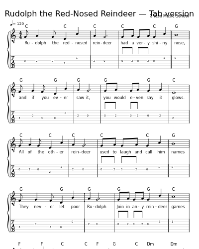 Rudolph the Red-Nosed Reindeer — Tab version