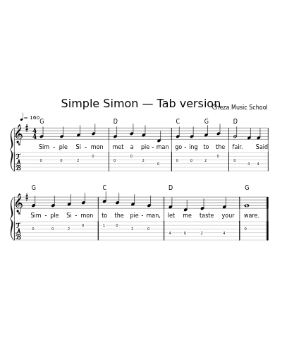 Simple Simon — Tab version