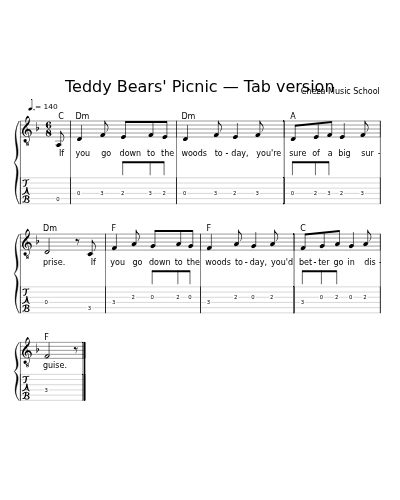 Teddy Bears' Picnic — Tab version