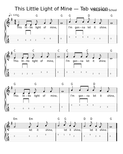 This Little Light of Mine — Tab version