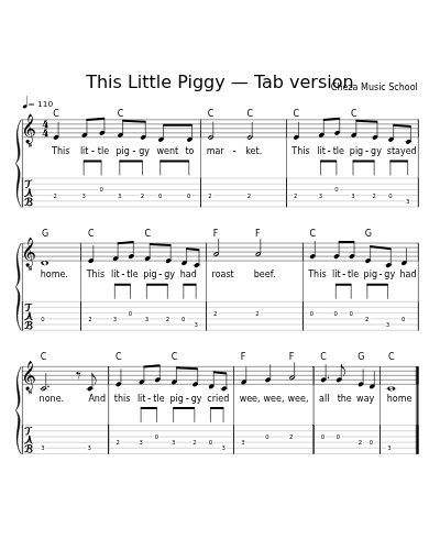 This Little Piggy — Tab version